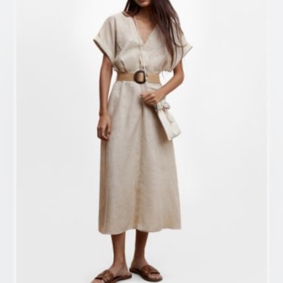 MNG Dresses & Skirts - MNG 100% Linen Dress